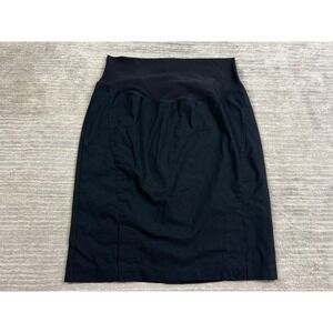 Bisou Bisou Maternity Skirt Women Medium Black Pencil Over-the-Belly Button Back